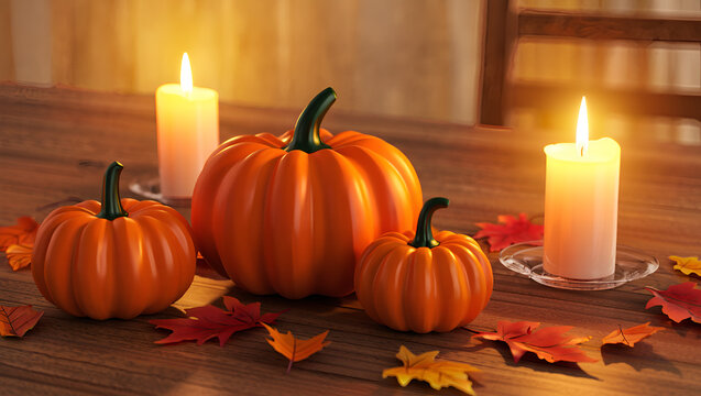 Table setting arranged for autumn holiday