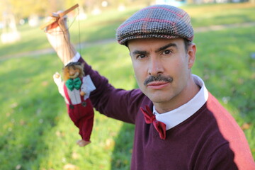 A performer with his puppet 
