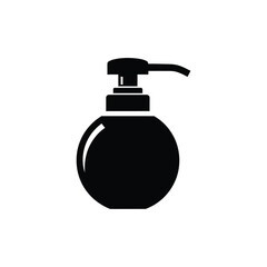 Black liquid soap dispenser icon vector