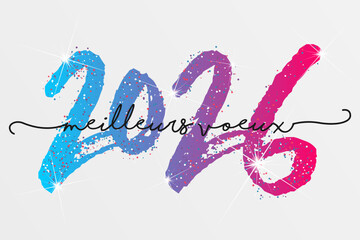 Bonne ann&eacute;e - meilleurs v&oelig;ux 2026 - vecteur pour affiche banni&egrave;re salutation et c&eacute;l&eacute;bration du nouvel an 2026.