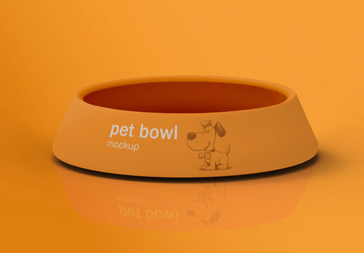 3D Illustration Pet Bowl Mockup