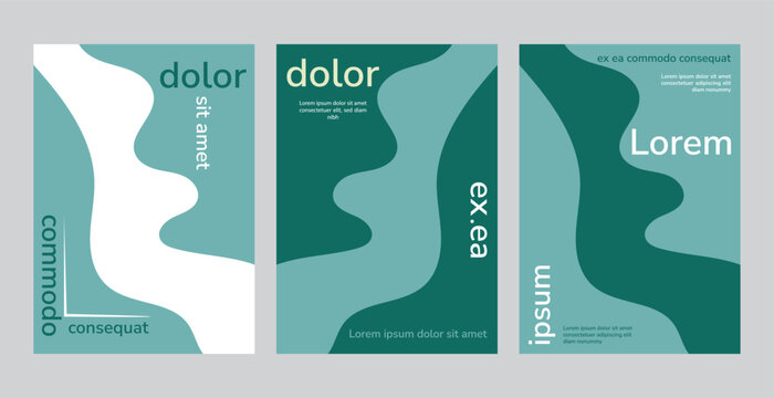 Minimalist book covers with abstract shapes and modern typography design