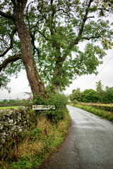 Obraz premium Rural English road and town sign