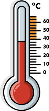 Thermometer vector illustration. Climate and temperature object design on transparent background