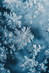 Frost patterns on glass window