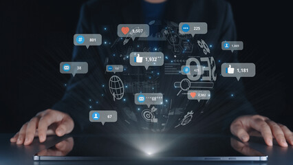 Social media marketing strategy with engagement metrics. Social marketing boosts media visibility. Social media marketing drives traffic. Social media marketing increases engagement. Elide