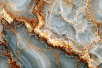 Obraz premium Luminous Grey Onyx with a Fiery Crystalline Vein of Gold and Orange