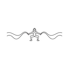 Figure with flowing ribbons decorative element