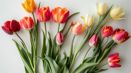 Obraz premium Vibrant Tulip Bouquet A Burst of Colors and Natural Beauty Display