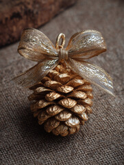 gold pine cone