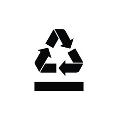 Obraz premium Black recycling symbol with horizontal bar recycle