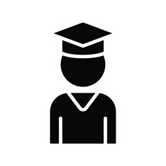 Graduation Person Solid Illustration Icon Vector for Education and Ceremony Design