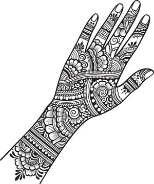 Beautiful Decorative Swirls and Floral Motifs for Bridal Mehndi Template