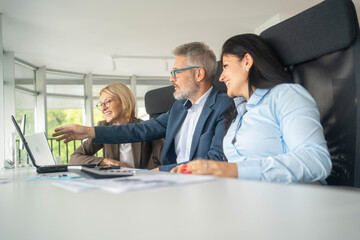 Multiethnic business people working together in the office