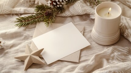 White card with a star on it sits on a table