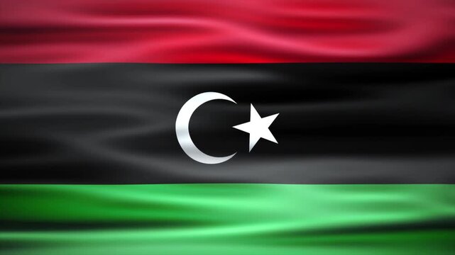 Waving National Flag of libya in the Wind 4K Animation