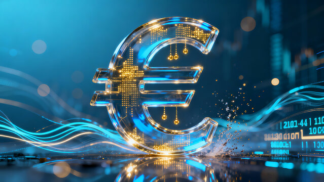 Euro Money Dollar Symbol Data AI Investment Digital Banking ibanking