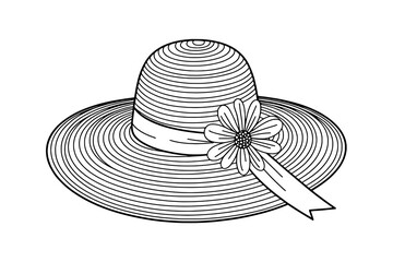 summer hat on a white background