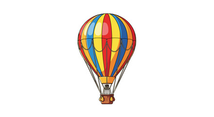 Fototapeta premium Colorful hot air balloon flying high isolated on transparent background for adventure and travel concepts