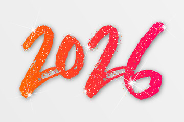 Happy new year - best wishes 2026 with colorful number. Perfect vector for poster banner greeting and new year 2026 celebration.