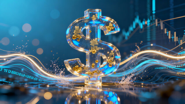 USD Money Dollar Symbol Data AI Investment Digital Banking ibanking
