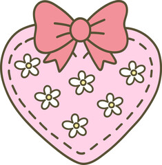 Cute Coquette Christmas Doodle Clipart Hand-Drawn Kawaii Illustration Cozy Pastel