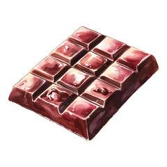 Watercolor Chocolate Bar Squares Clipart Vector
