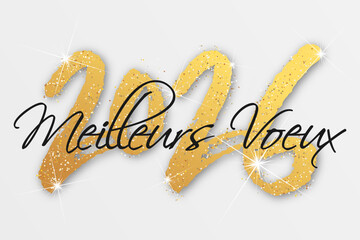 Bonne ann&eacute;e - meilleurs v&oelig;ux 2026 - vecteur pour affiche banni&egrave;re salutation et c&eacute;l&eacute;bration du nouvel an 2026.