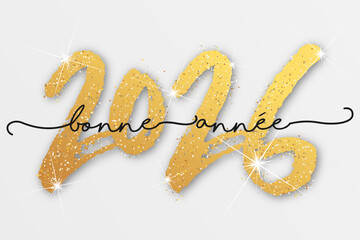 Bonne année - meilleurs vœux 2026 - vecteur pour affiche bannière salutation et célébration du nouvel an 2026.