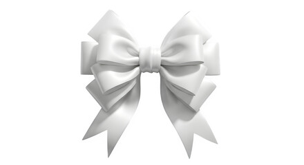 A classic white satin bow isolated on transparent background, perfect for gift wrapping, decorations, and celebrations