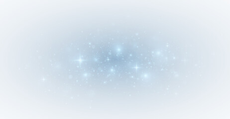 Blue particle glistering flash on background with sparkling shine. Bright stardust glow with magic movement and fantasy celebration effect.