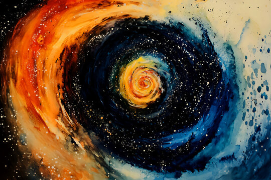 Vibrant swirling nebula of cosmic energy and light