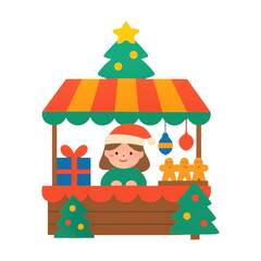Obraz premium PNG Festive market stall illustration.