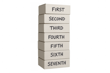 Stacked blocks indicating order, sequence, priority list, and steps for process or ranking, transparent background