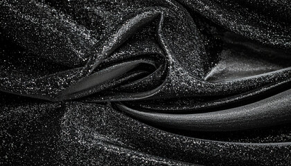 texture of black glitter closeup sparkling background