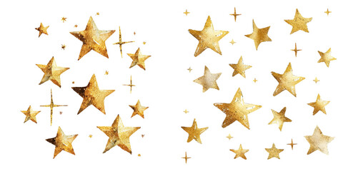 gold stars watercolor vector illustration © Dar
