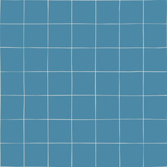 Campus lifestyle pattern with blue background with hand drawn white grid lines for dorm textiles and cafeteria dining sets