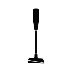 Black silhouette of a floor scraper tool cleaning