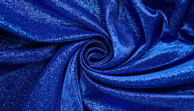 texture of wavy blue glitter closeup sparkling background