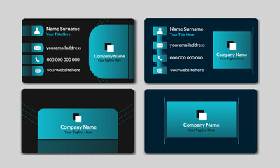 Modern business card black design layout.