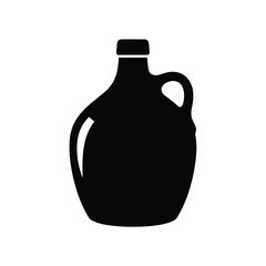 Black silhouette of a jug with a handle bottle container