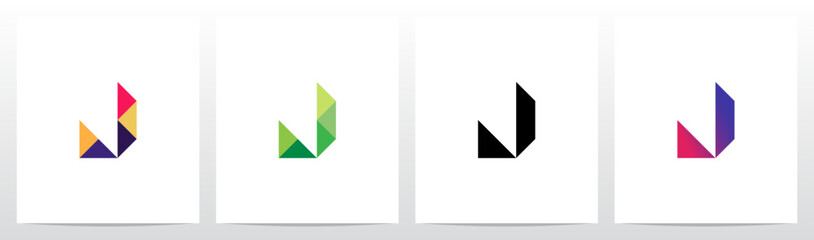 Triangles Geometric Futuristic Minimalist Modern Letter Initial Logo Design J