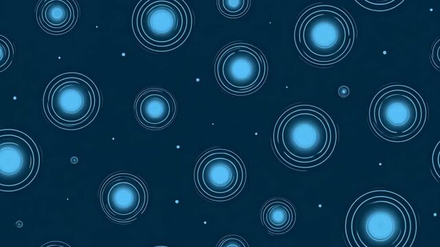 Dynamic concentric ripples emerge and evolve in blue abstract motion sequence