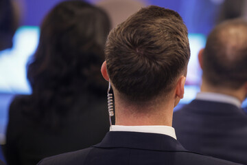 Protection and Guard Service (SPP, Romanian version of the US Secret Service) officers during a...