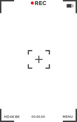 Camera Viewfinder Screen and Photography Interface icon Set. Video Recording Frame and Shutter Screen symbols. Digital Camera Display sign