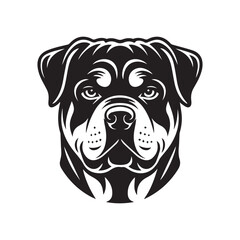 Rottweiler Dog Head Vector Illustration