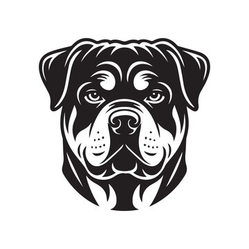 Rottweiler Dog Head Vector Illustration