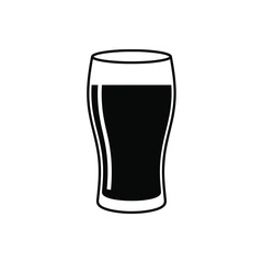 Black silhouette of a pint glass filled with dark liquid