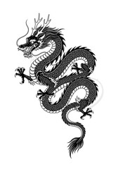 black and white dragon