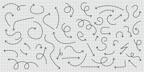 Arrow Collection Directional Designs Graphics Navigational Icons Hand Drawn Elements Sketch Arrows Graphic Resource and